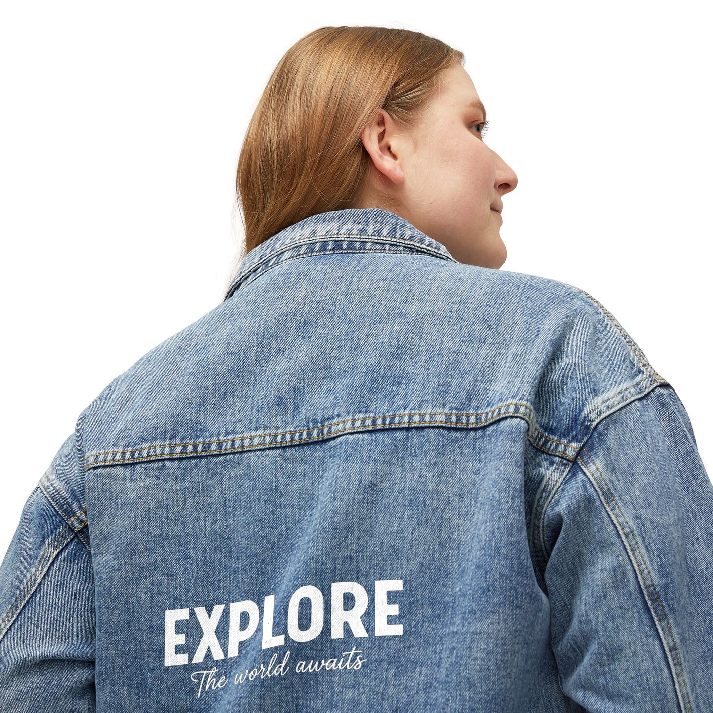 Explore The World Awaits Denim Jacket