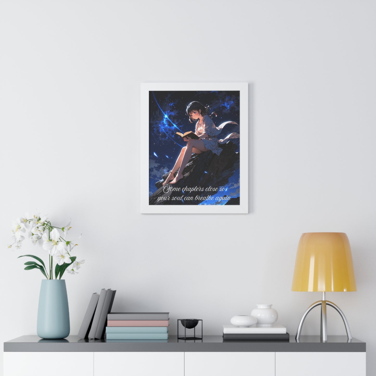 Anime Girl Vertical Poster - 'Some chapters close so your soul can breathe again'