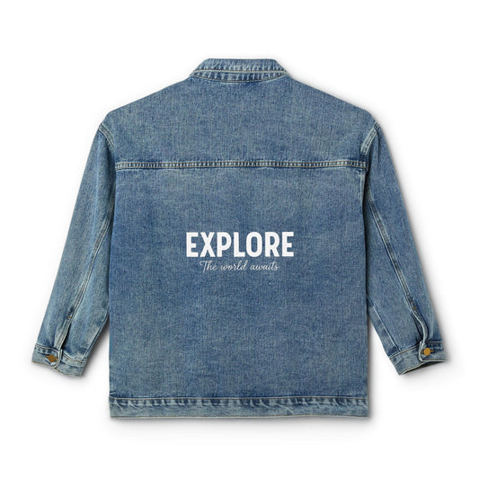 Explore The World Awaits Denim Jacket