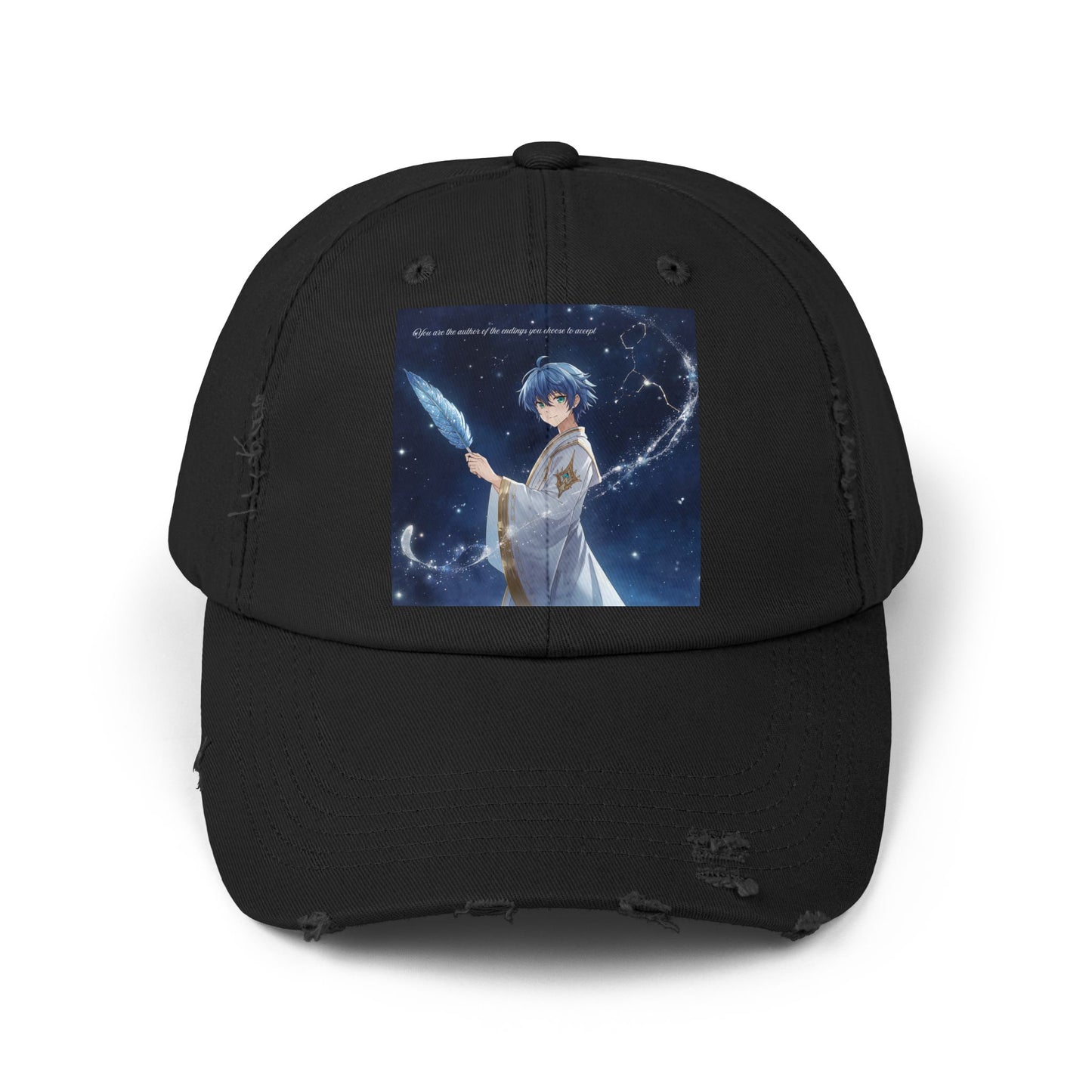 Unisex Distressed Cap with Celestial Design