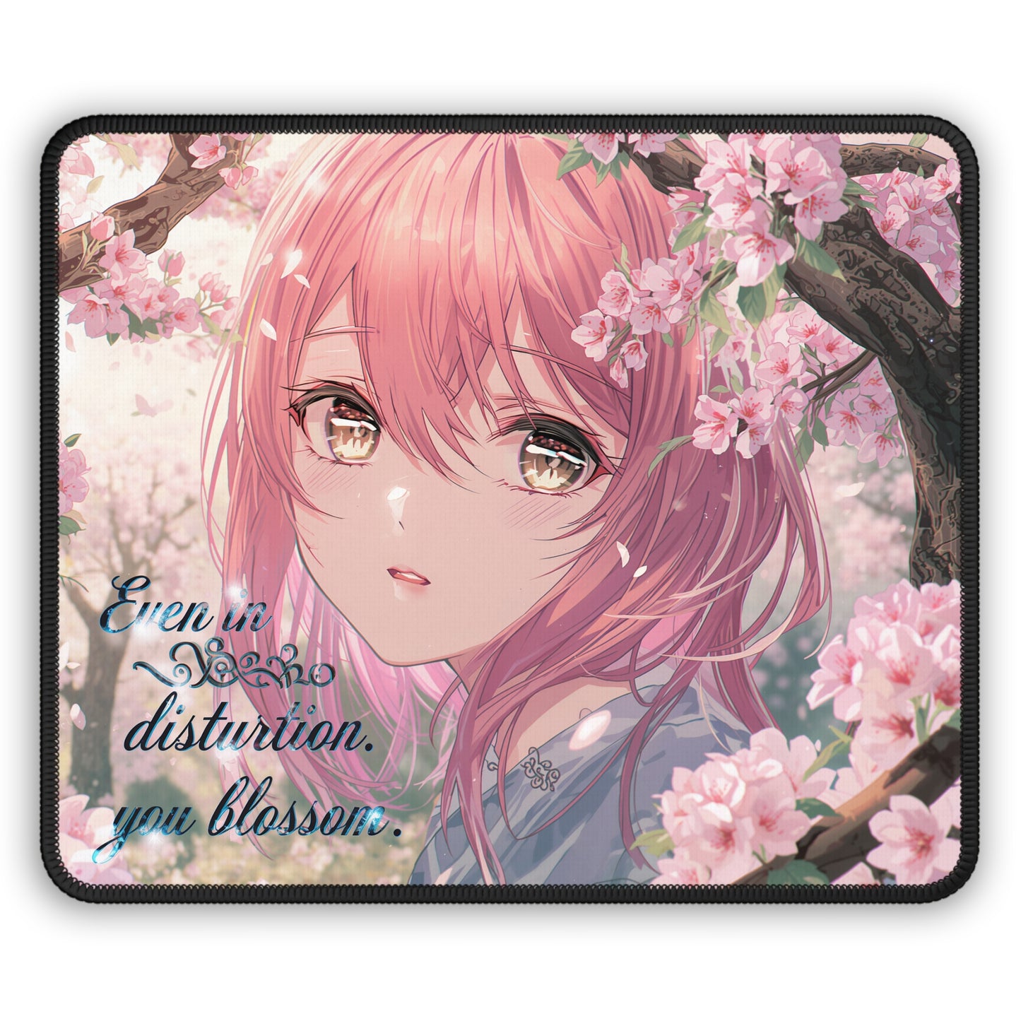 Anime-Inspired Gaming Mouse Pad, Floral Mousepad