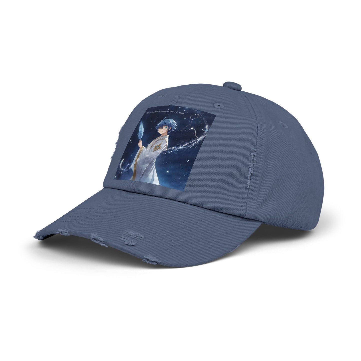 Unisex Distressed Cap with Celestial Design