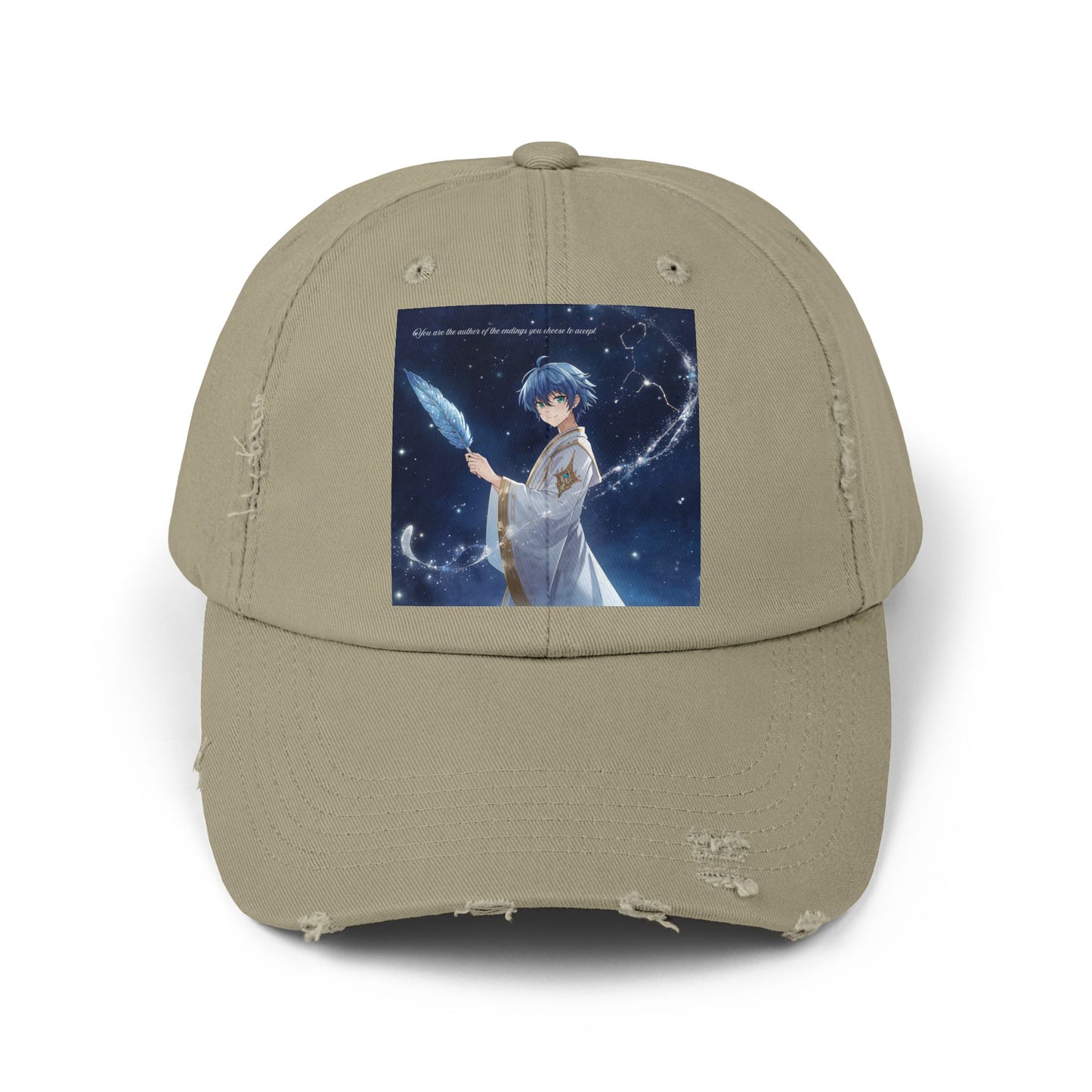 Unisex Distressed Cap with Celestial Design