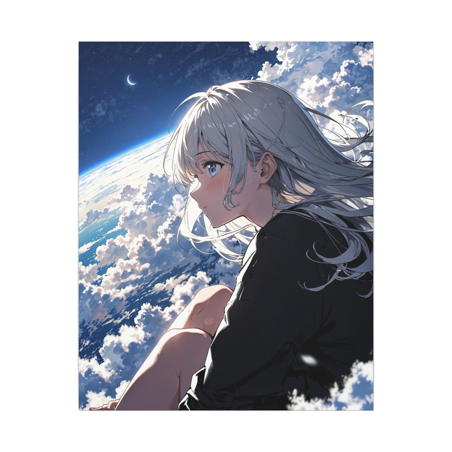 Canvas Print - Anime Girl Closing Glowing Book