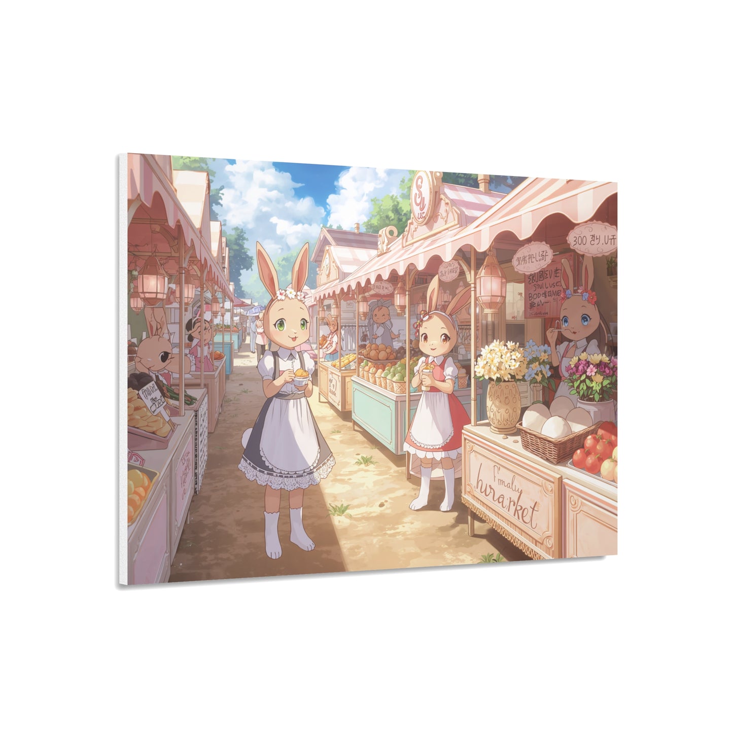 Whimsical Bunny Market Foam Board Art