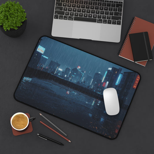 Urban Rainy Night Desk Mat