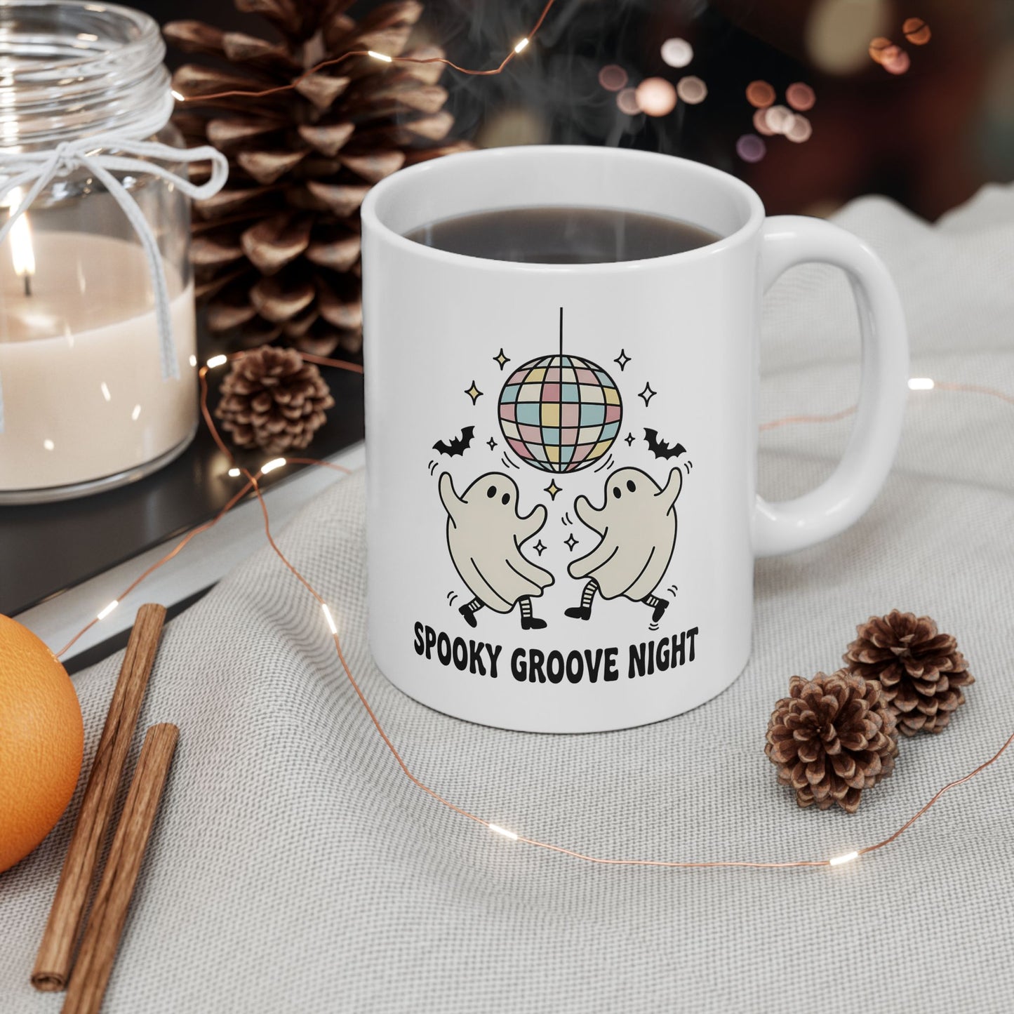 Spooky Groove Night Disco Ghost Mug