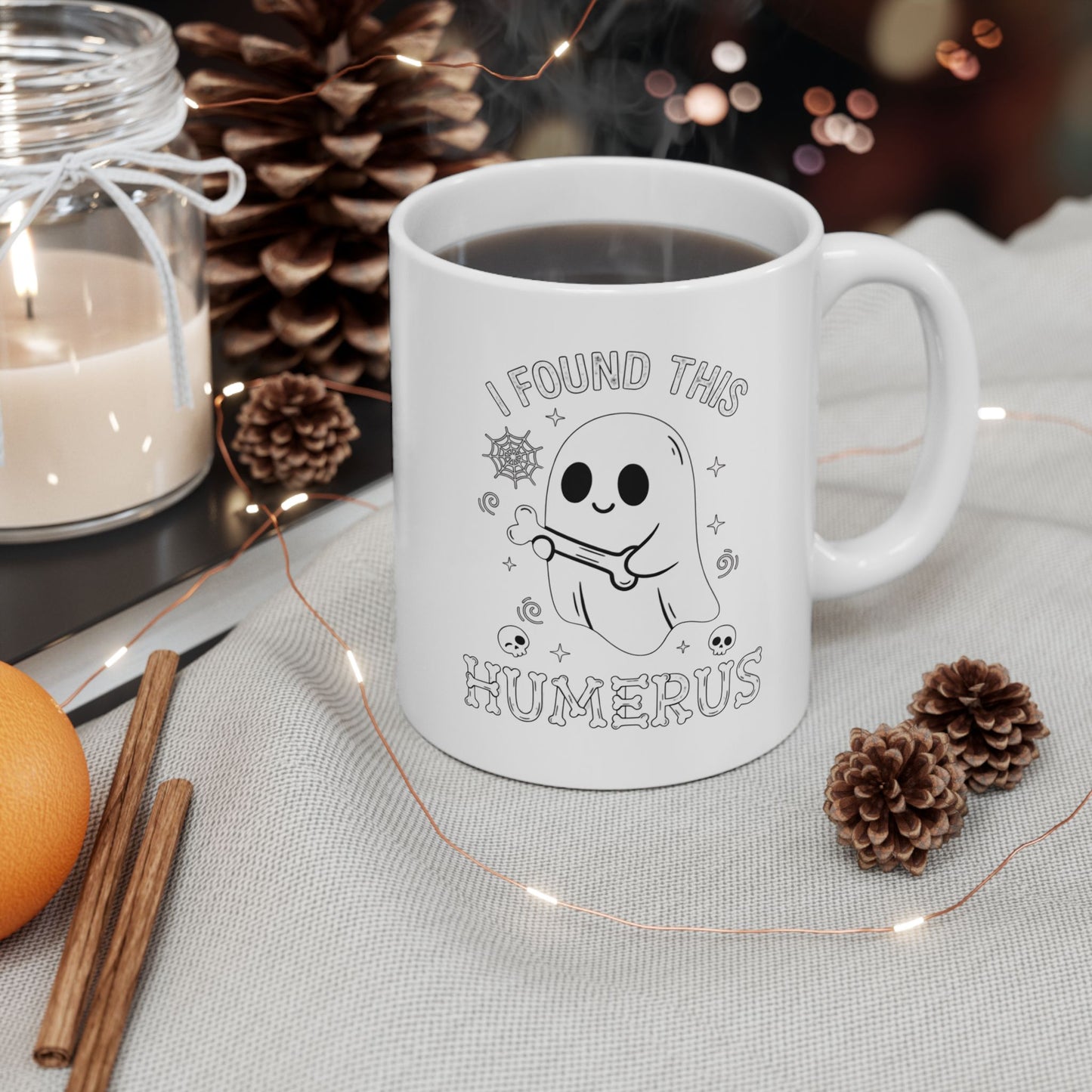 Cute Ghost "Humerus" Pun Mug