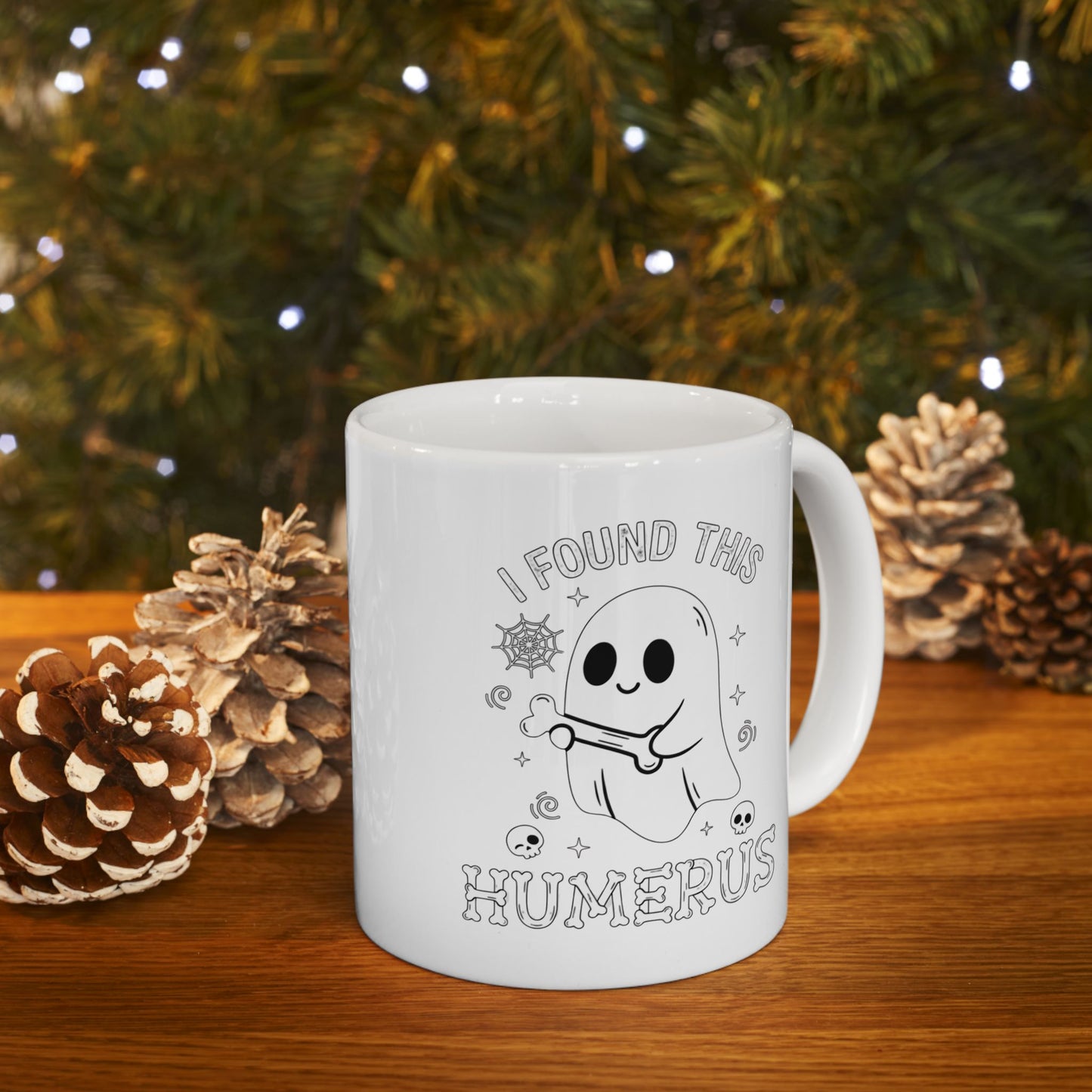 Cute Ghost "Humerus" Pun Mug