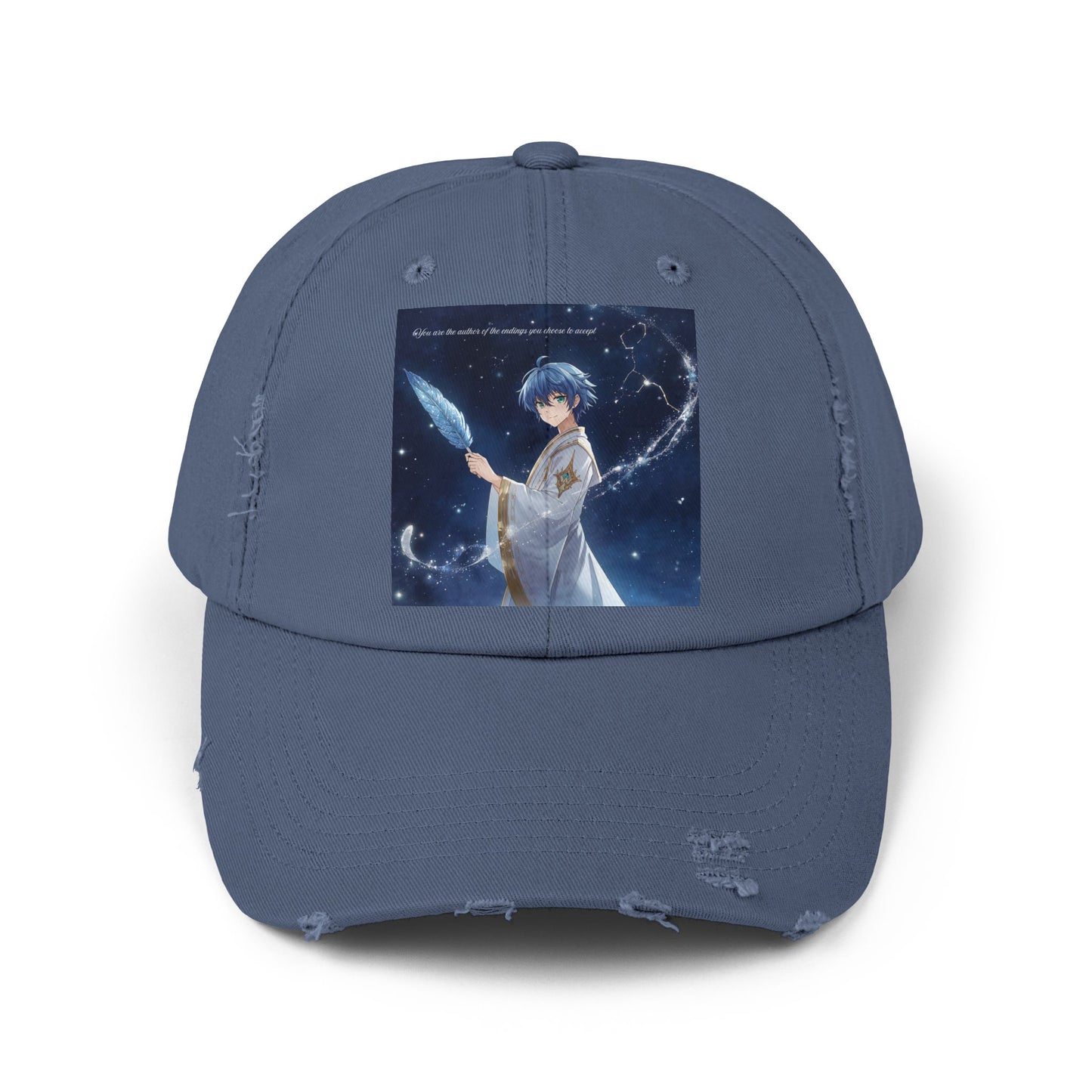 Unisex Distressed Cap with Celestial Design