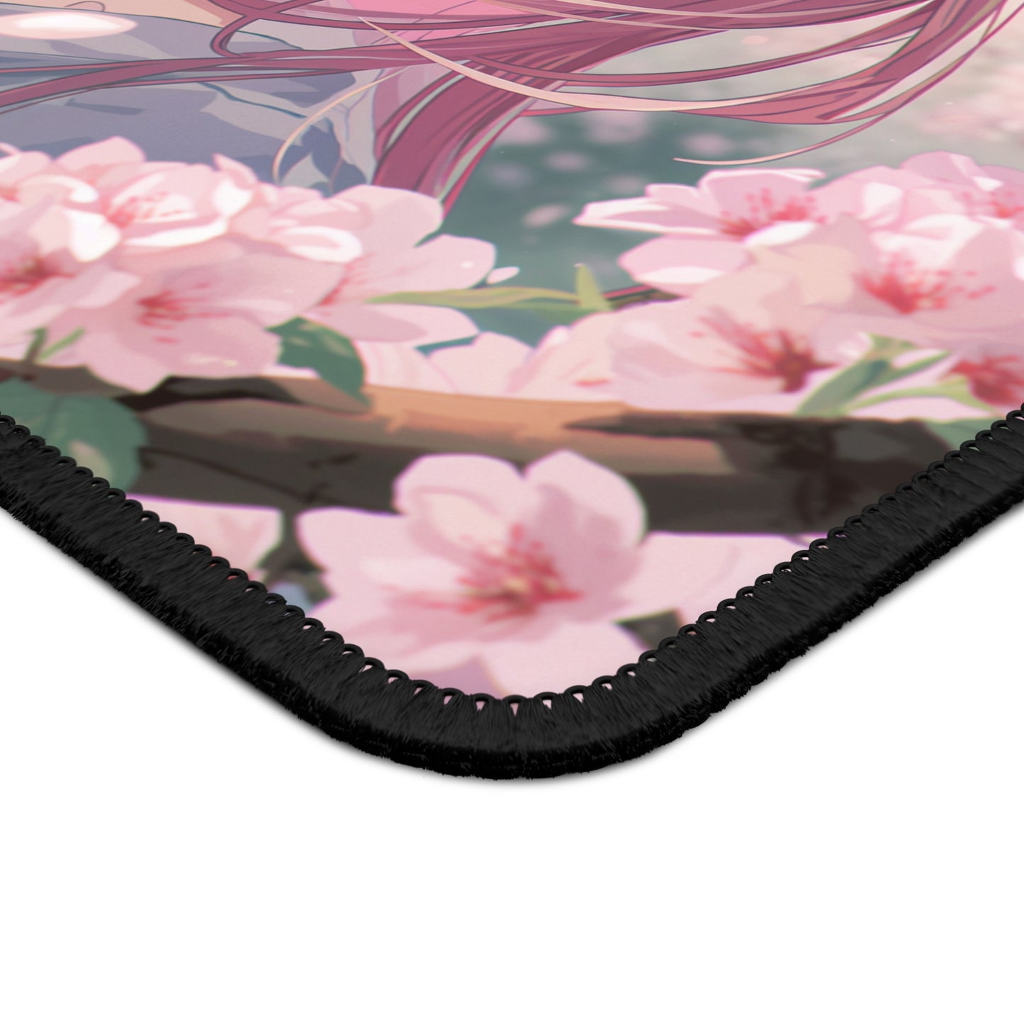 Anime-Inspired Gaming Mouse Pad, Floral Mousepad