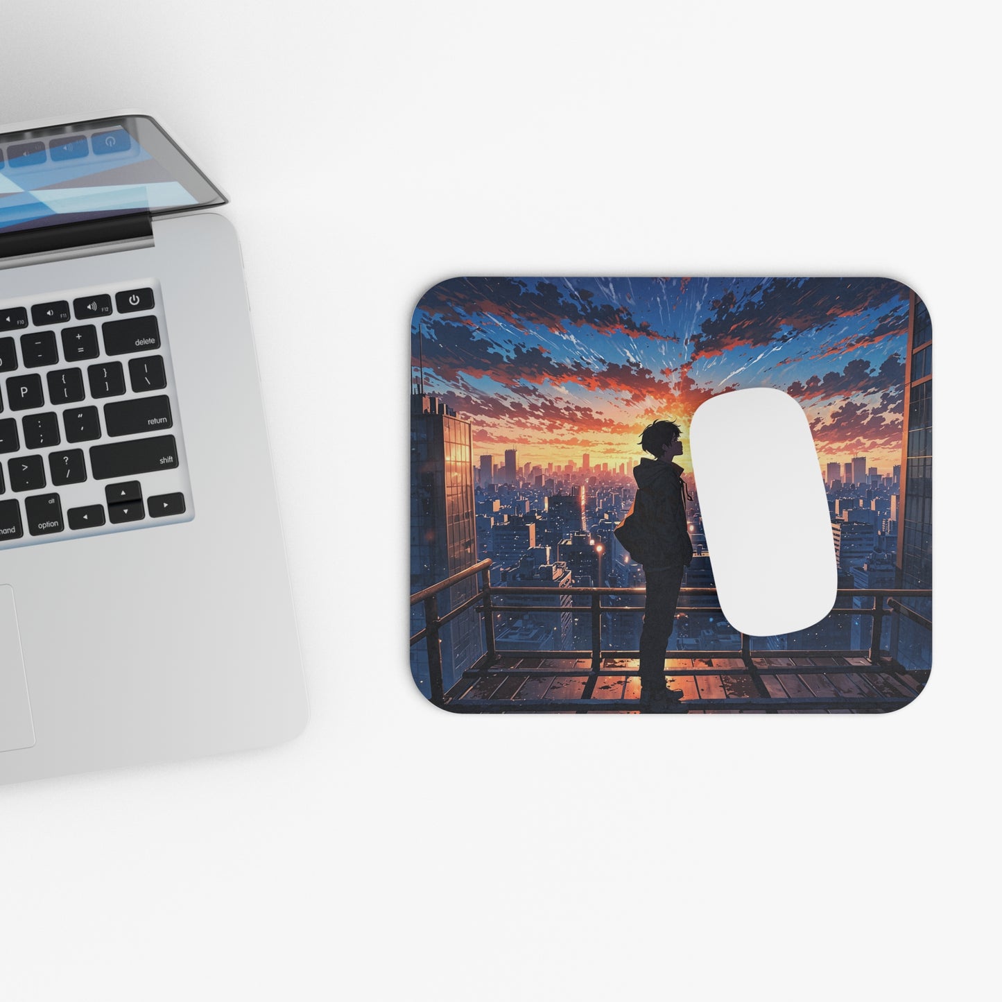 Sunset Cityscape Mouse Pad