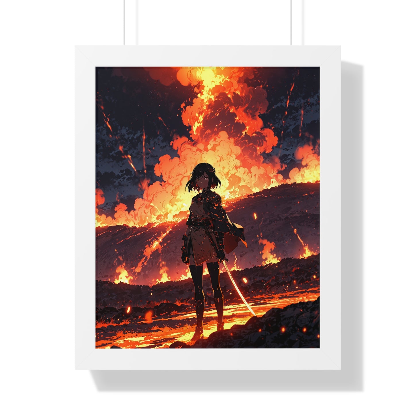 Volcanic Silhouette Framed Poster