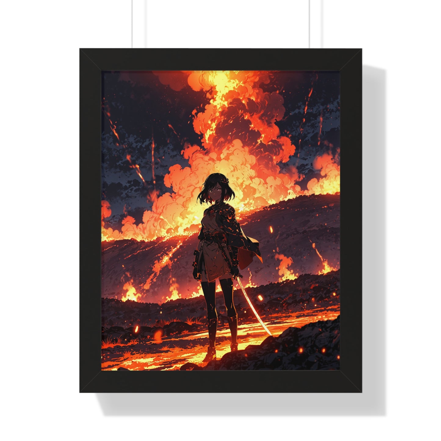 Volcanic Silhouette Framed Poster