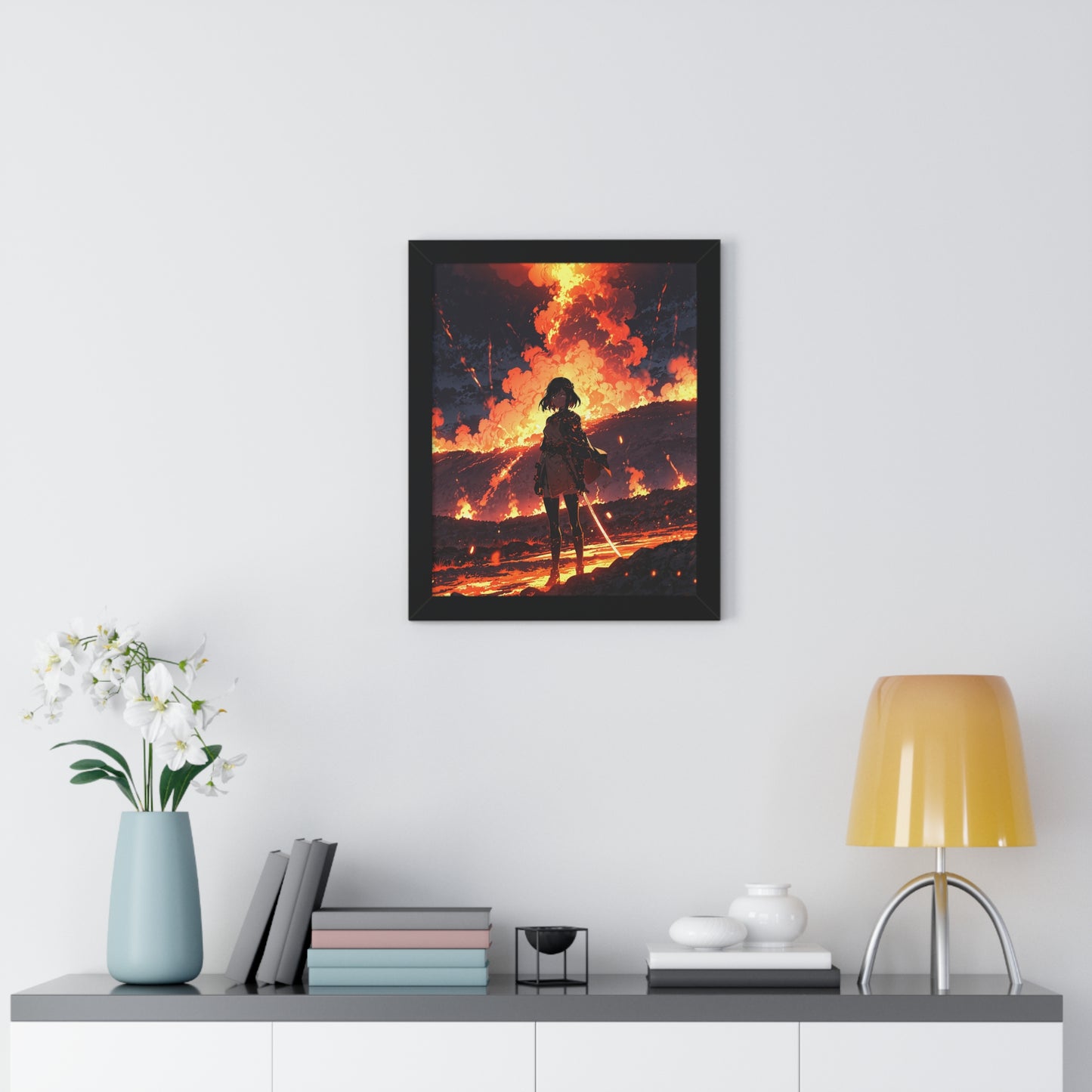 Volcanic Silhouette Framed Poster