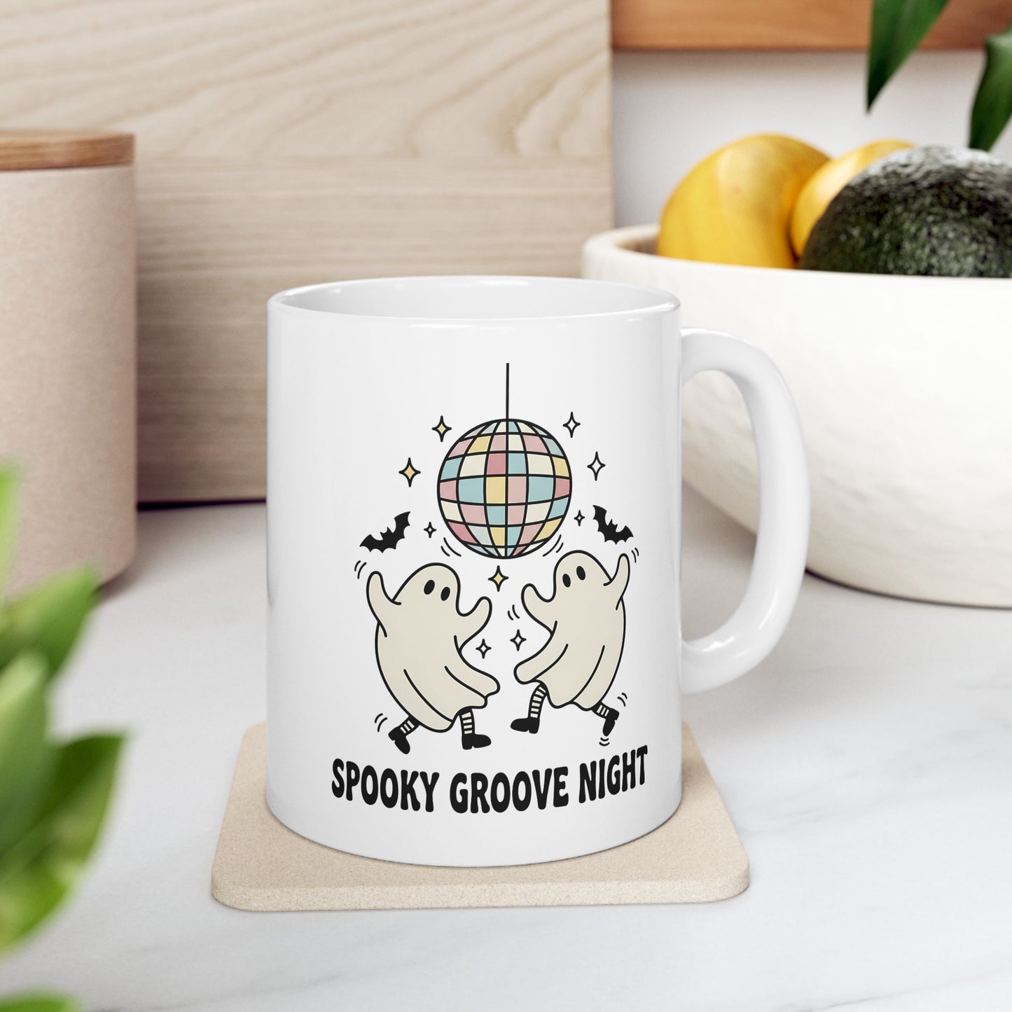 Spooky Groove Night Disco Ghost Mug