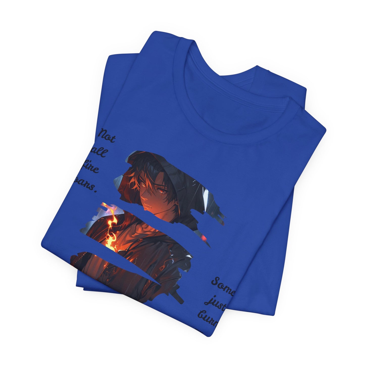 Anime Boy Flame Unisex Tee - 'Burn Quietly' Design