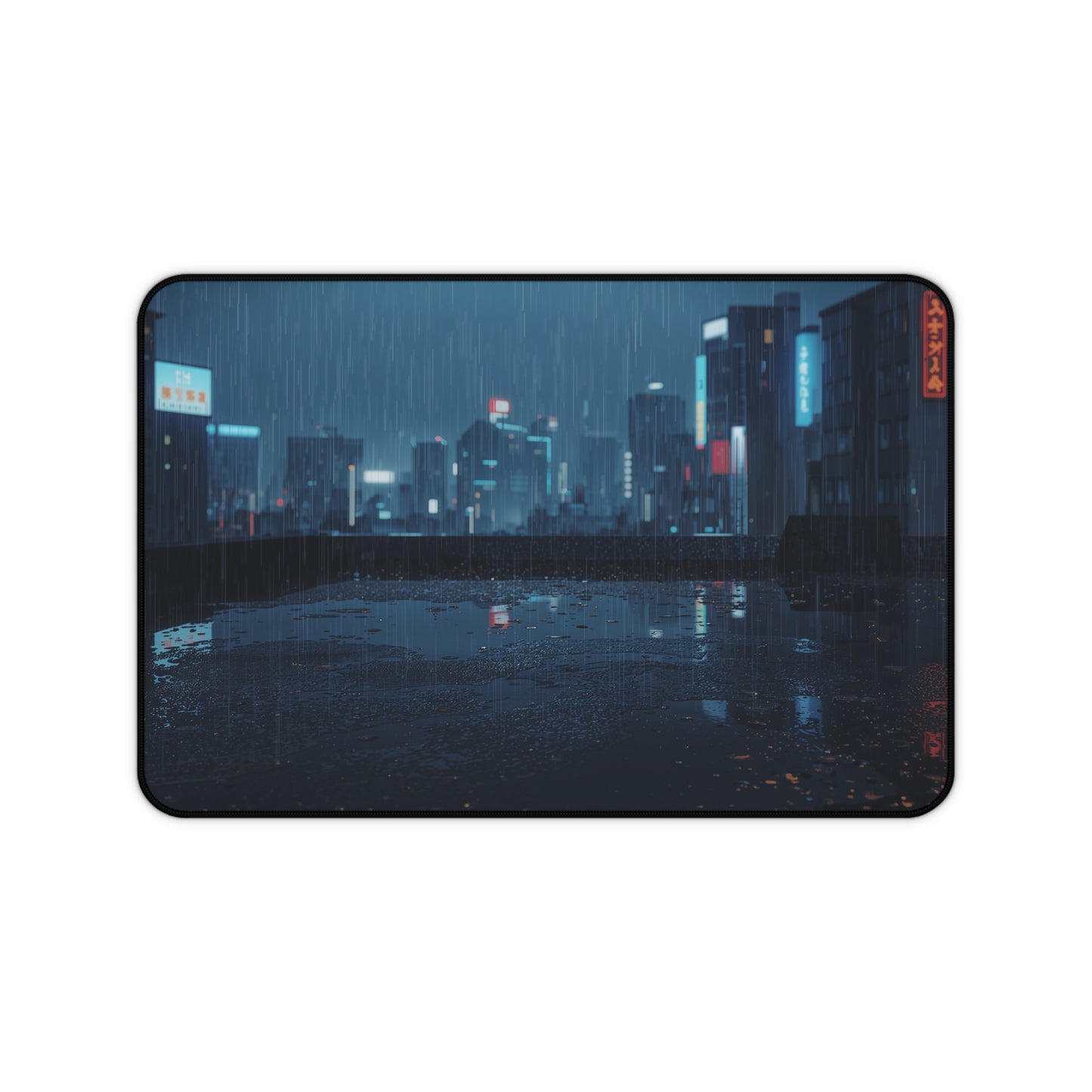 Urban Rainy Night Desk Mat