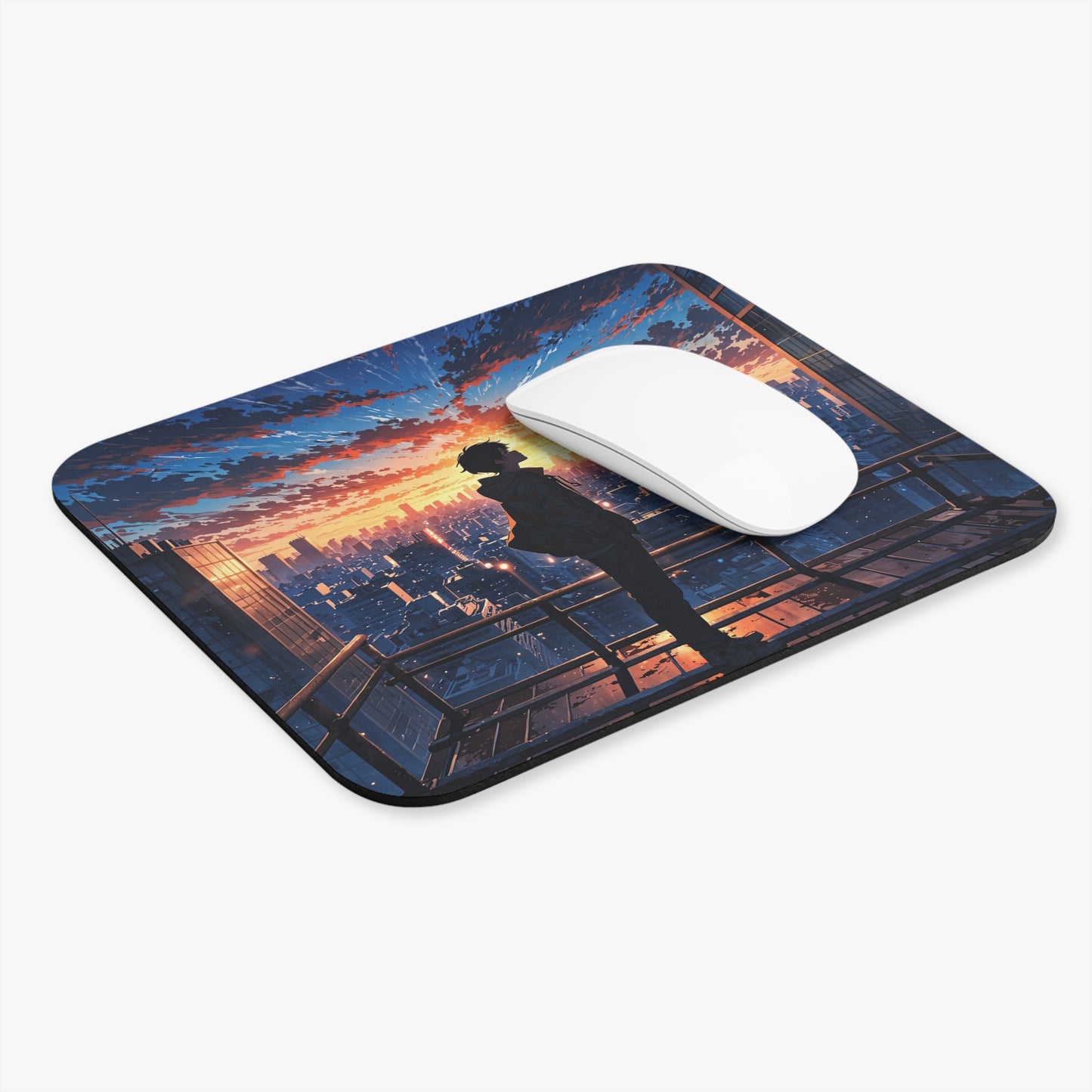 Sunset Cityscape Mouse Pad