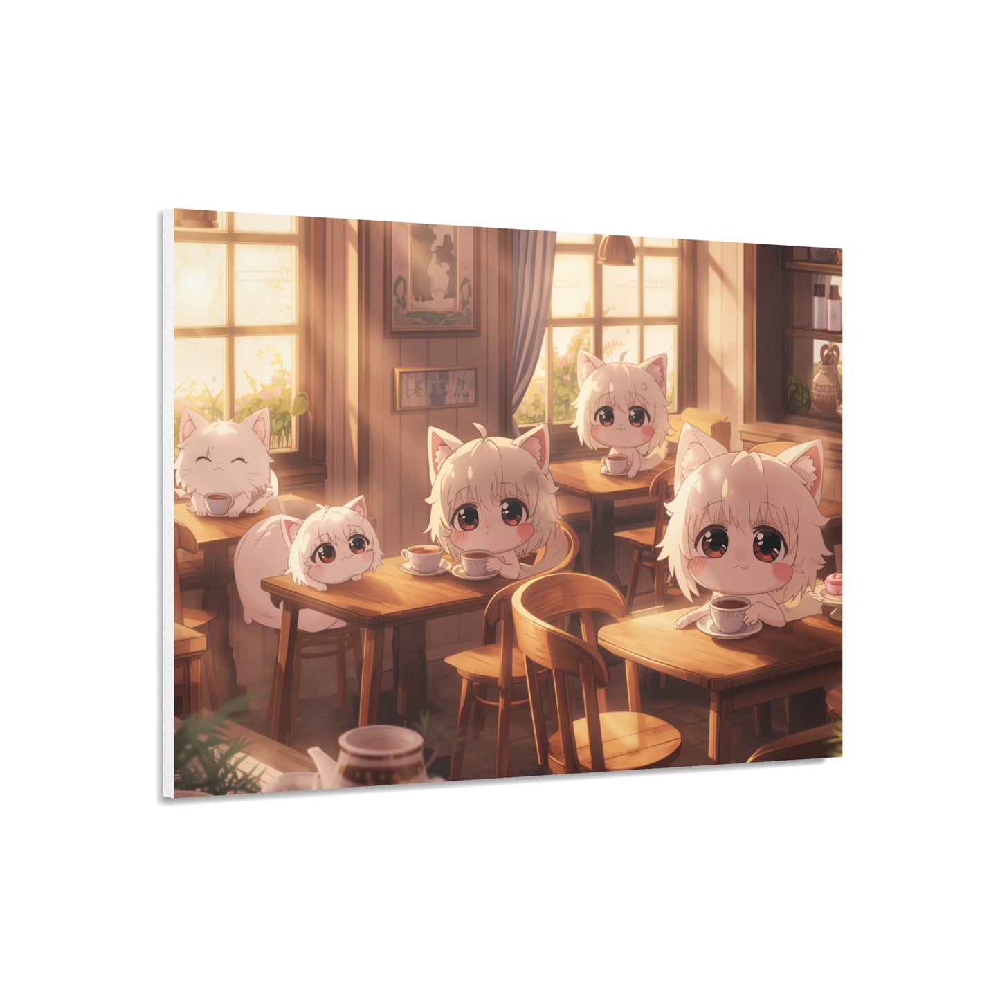Cute Cat Café Foam Board Art