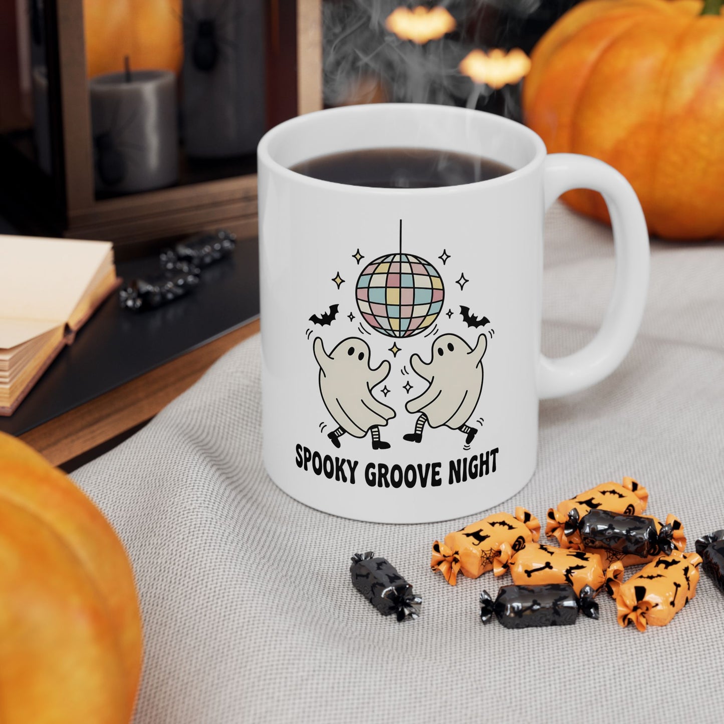 Spooky Groove Night Disco Ghost Mug