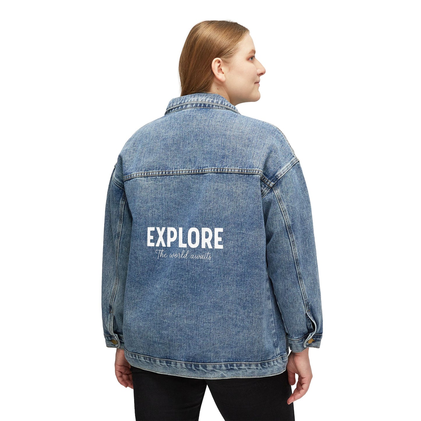 Explore The World Awaits Denim Jacket