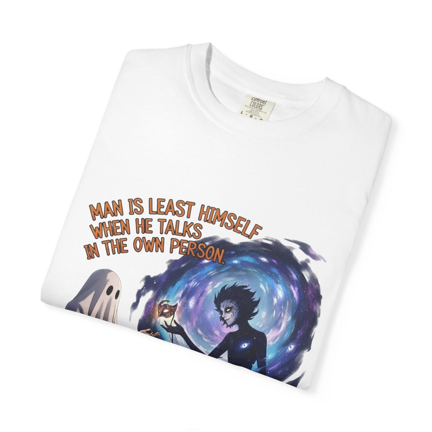 Give Him A Mask Halloween T-Shirt - Ghost, Shadow Figure & Identity Quote Tee