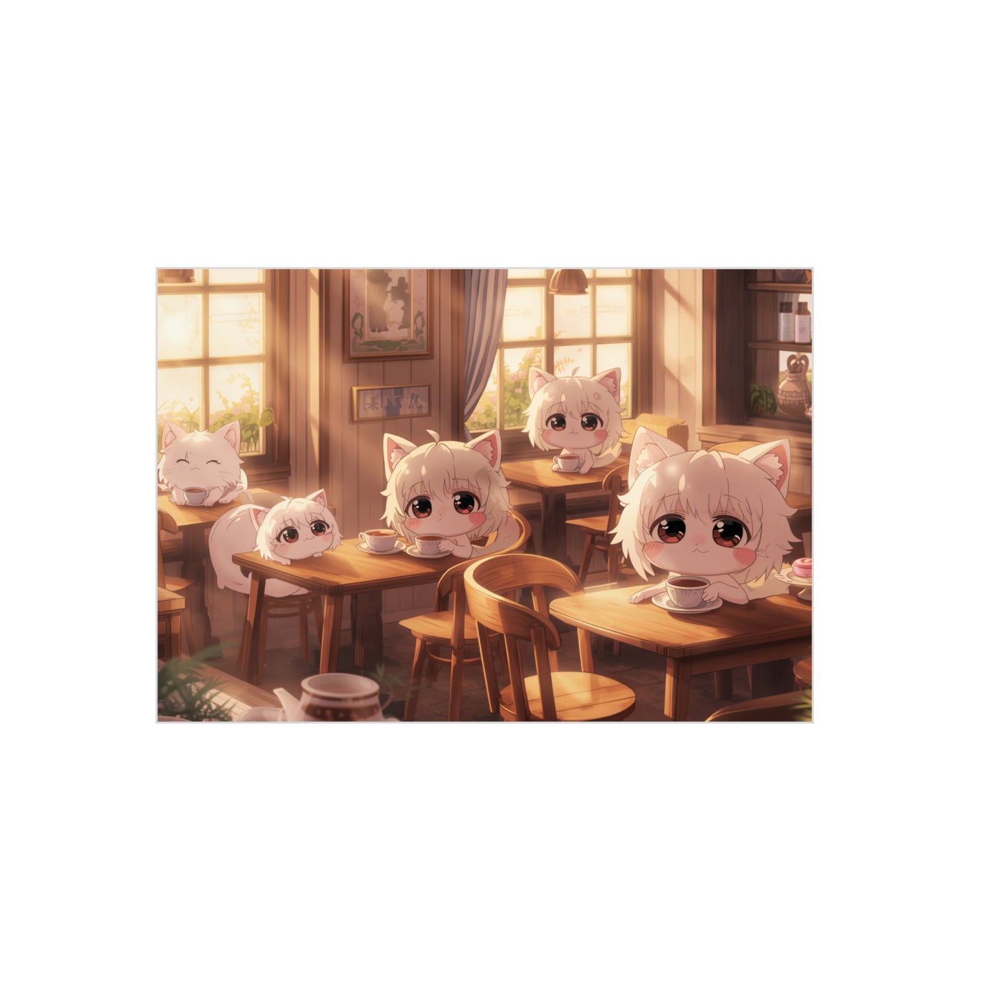 Cute Cat Café Foam Board Art
