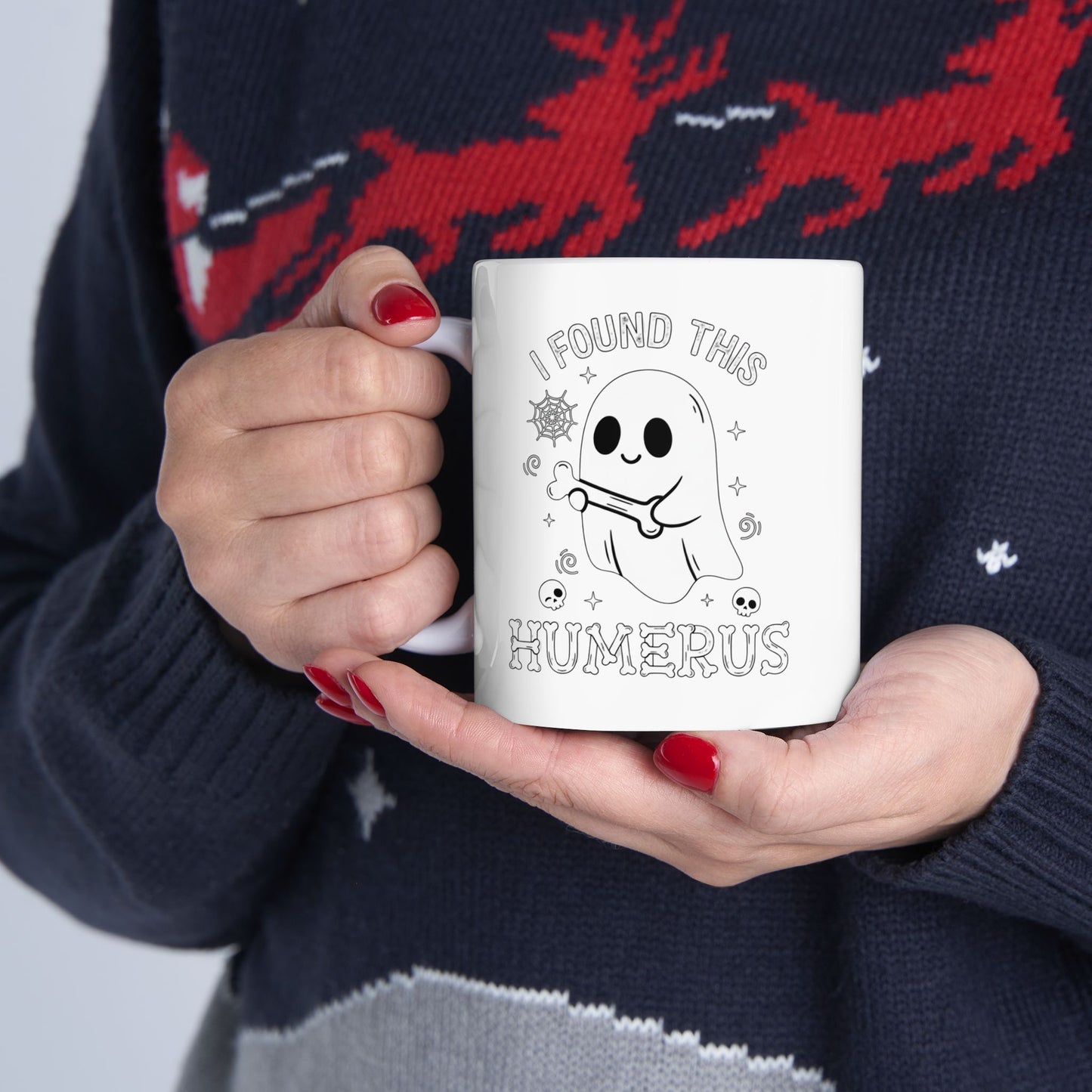 Cute Ghost "Humerus" Pun Mug