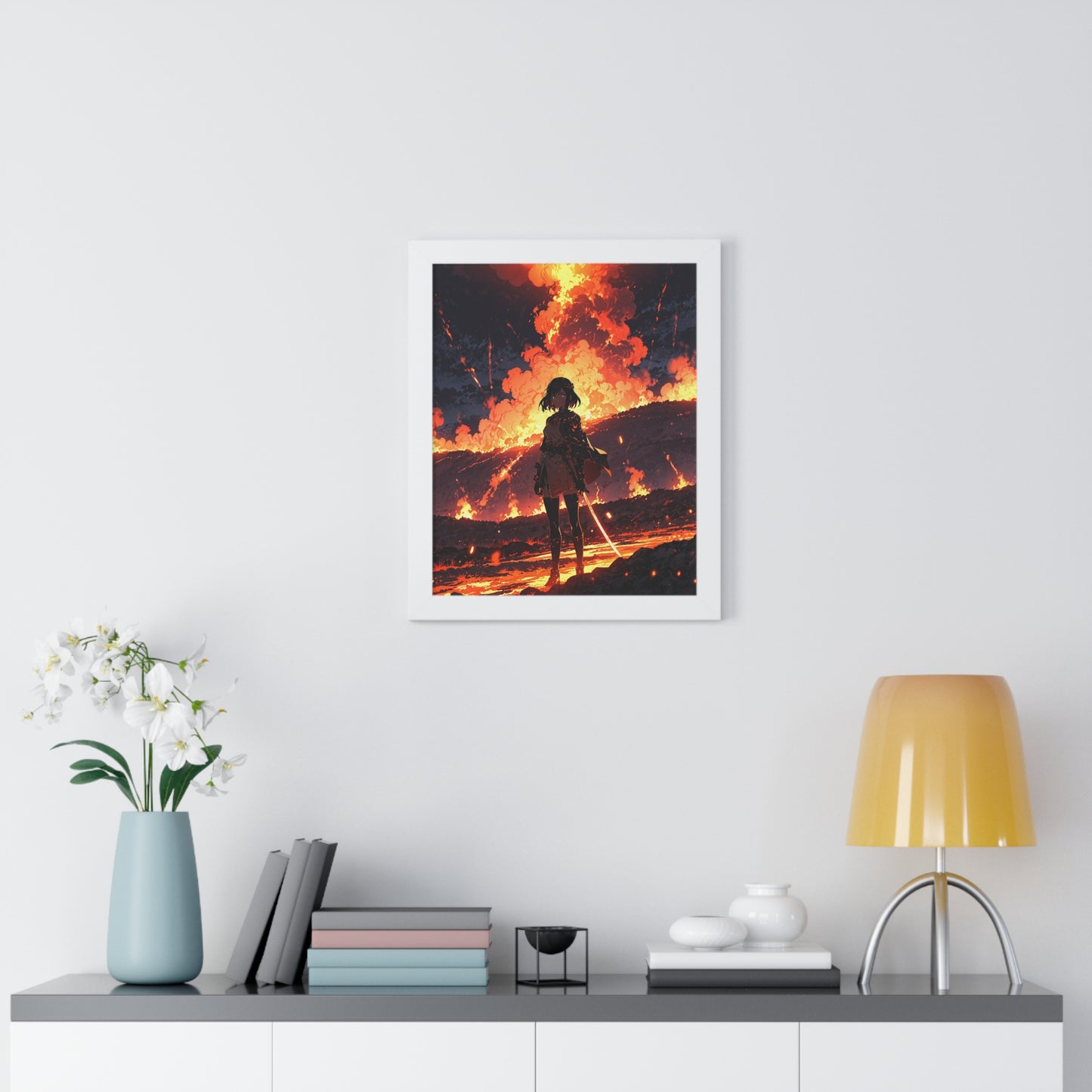 Volcanic Silhouette Framed Poster