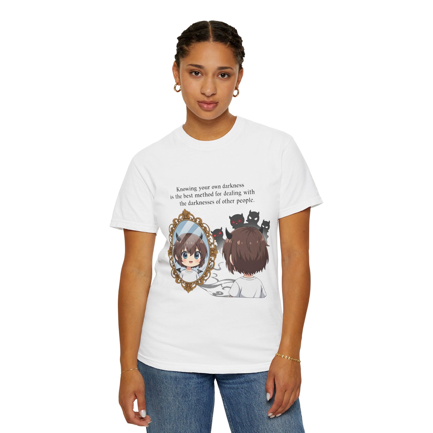 Anime Girl Inner Demons T-Shirt - "Knowing Your Own Darkness" Quote Tee