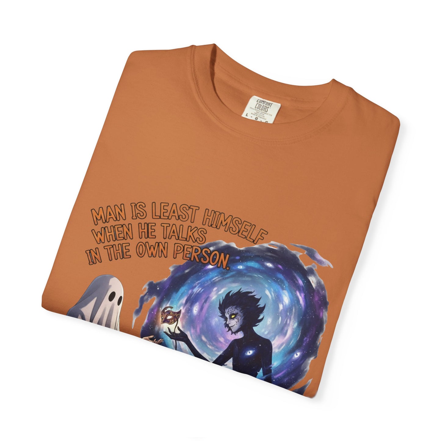 Give Him A Mask Halloween T-Shirt - Ghost, Shadow Figure & Identity Quote Tee